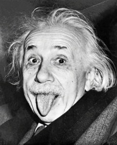Einstein sticking out his tongue