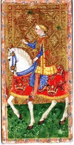 Tarot card showing a knight on horseback