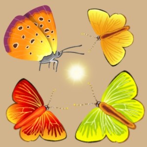 Butterflies surround a glowing ball of energy